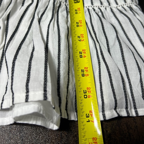 Free People Black White Striped Lola Embroidered Mini Dress XS Boho Oversized - Picture 12 of 12